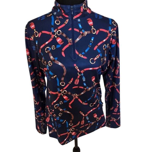 X by Gottex Womens Equestrian Quarter Zip Long Sleeve Golf Top Size Medium - Picture 11 of 12